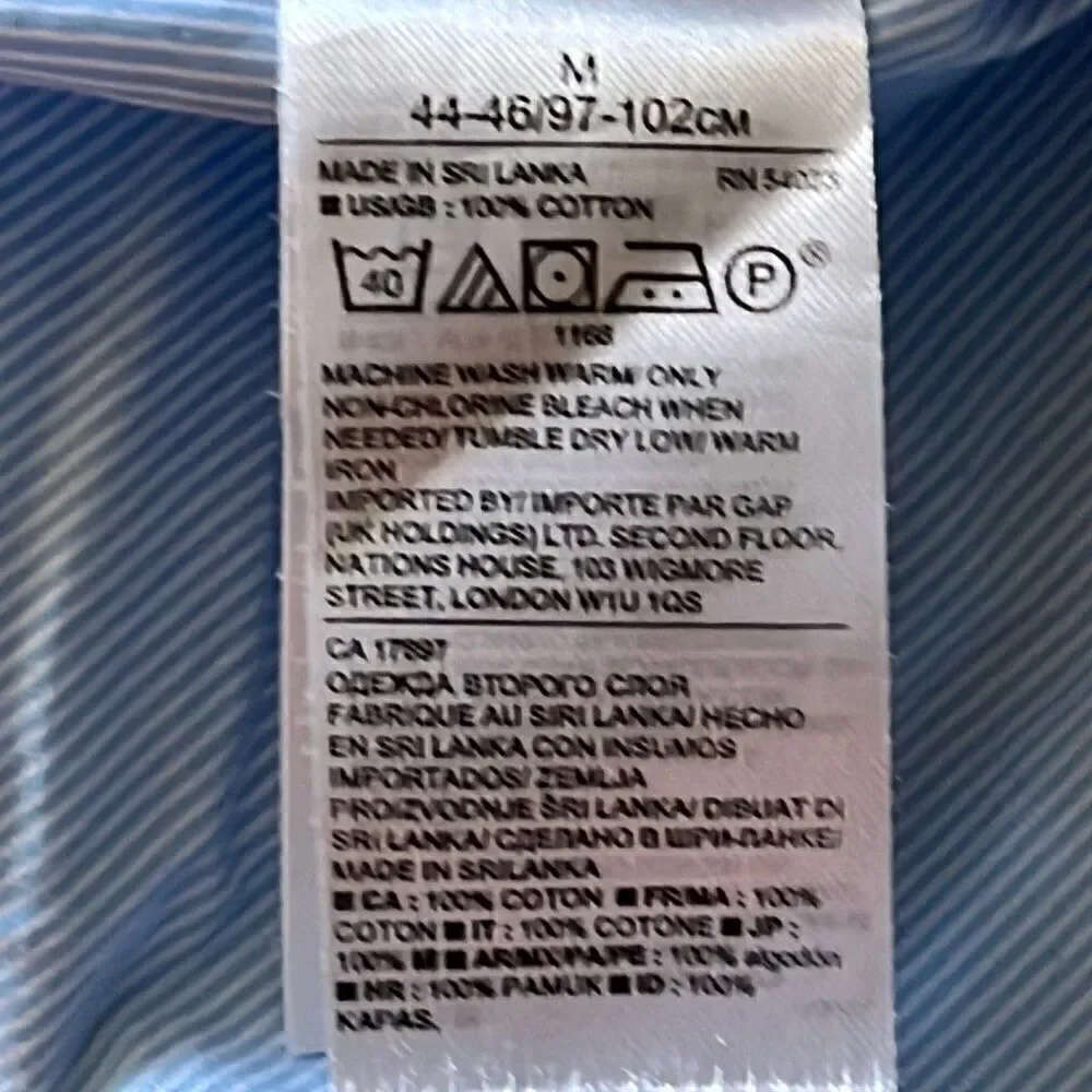 Banana Republic 078 Wash Grant Fit Blue Button Down Shirt Mens M